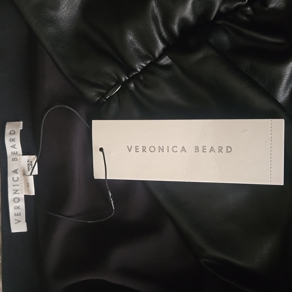 New Veronica Beard Black Pencil Midi Skirt with Slit - Picture 6 of 7